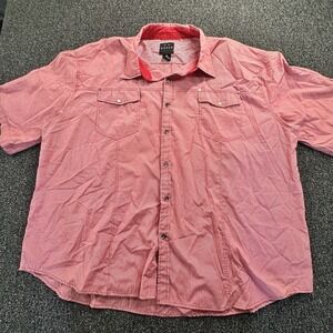 Koman Men's 5X Red And White Gingham Short Sleeve Snap Front Western Shirt